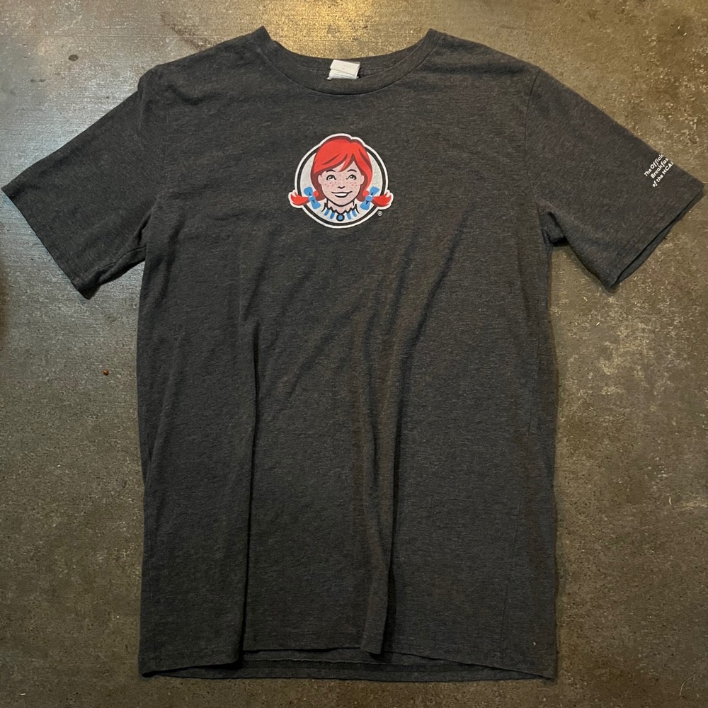 Barco Wendy's T-Shirt Mens M Charcoal NCAA Breakfast See‎ You Earlier Promo Tee